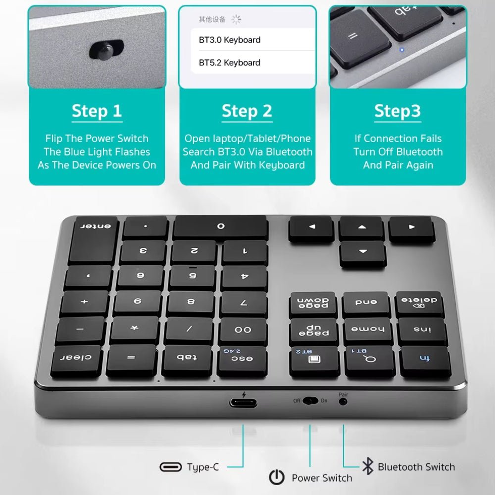 Coteci - Coteci 35 Key Numeric Wireless Keypad - Cle Market