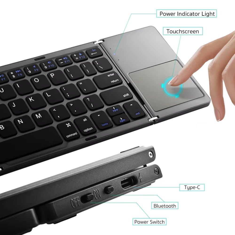 Coteci - Coteci 63 Key Tri - fold Touchpad Keyboard - Cle Market