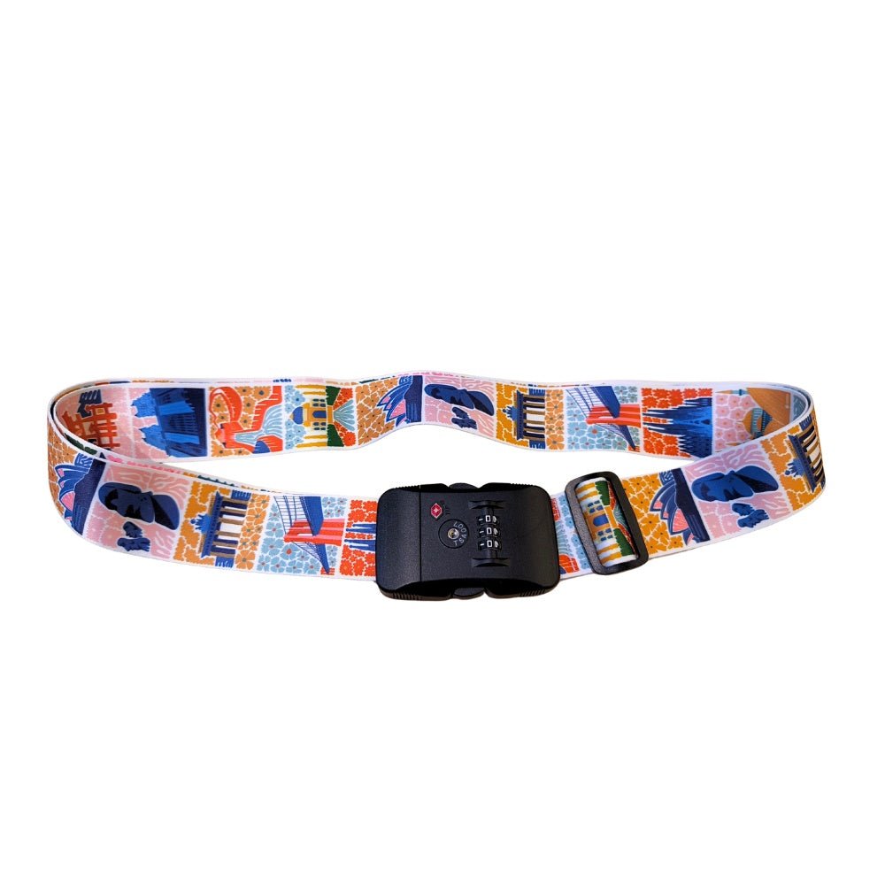 Coteci - Coteci Customs Lock Buckle Luggage Strap Tag Set - World Landmarks - Cle Market