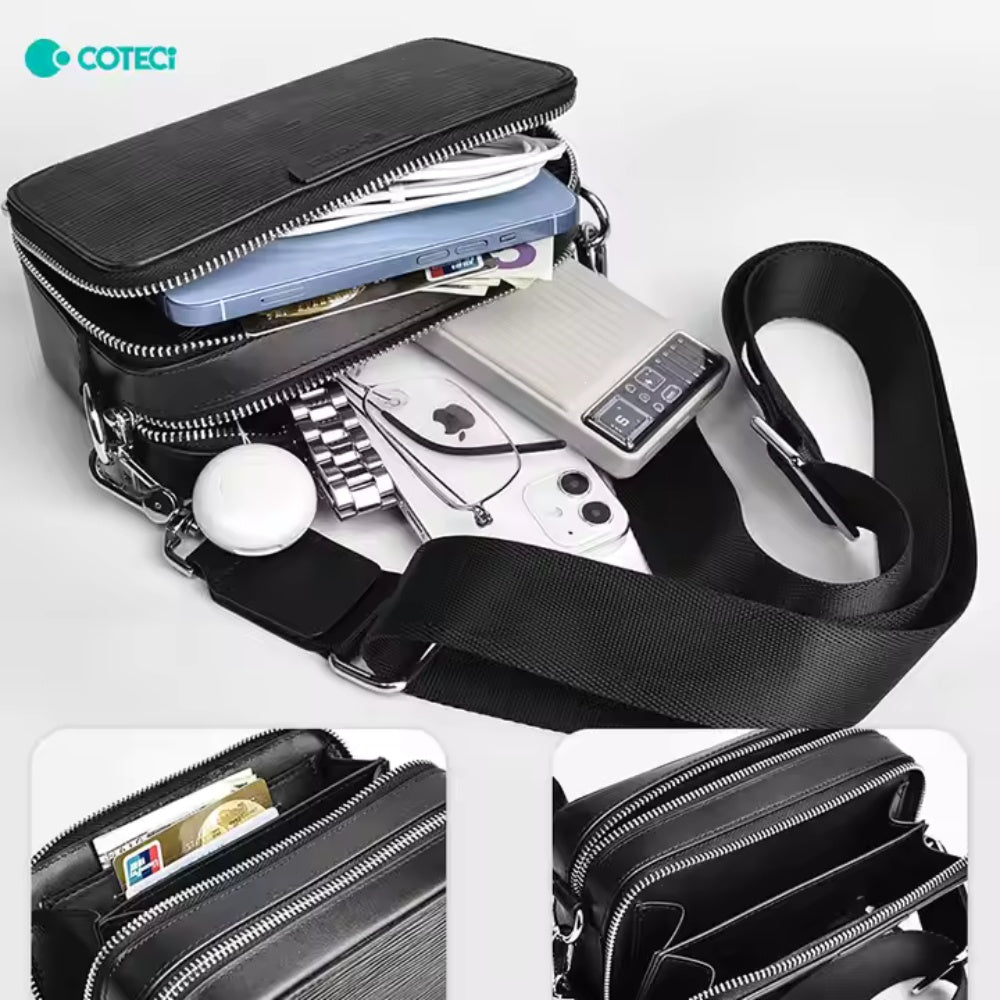 Coteci - Coteci Luxury Genuine Leather Square Satchel Bag - Cle Market