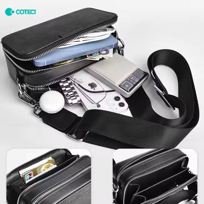 Coteci - Coteci Luxury Genuine Leather Square Satchel Bag - Cle Market