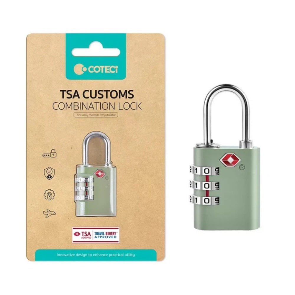 Coteci - Coteci Zinc Alloy TSA Lock 3 Digit Combination Code Lock - Cle Market