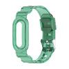 A translucent mint green smartwatch band with a matching rectangular case, shown on a plain white background.