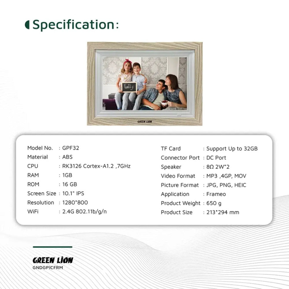 Green Lion - Green Lion Digital Picture Frame - Cle Market