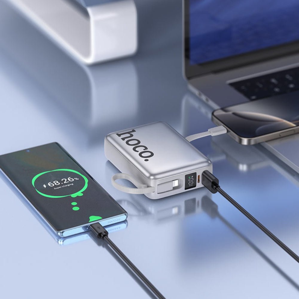 Hoco - Hoco 18W Power Bank 20000mAh Built - in Cable Q39 - Cle Market