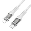 Hoco - Hoco 20W Transparent Braided USB - C to Lightning Cable U111 - Cle Market