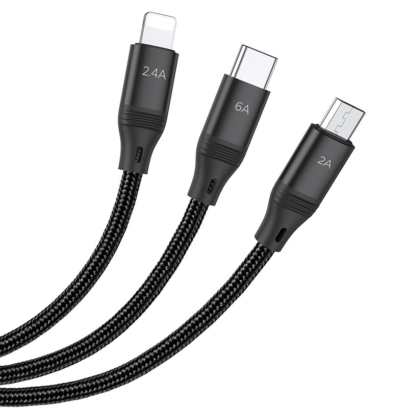 Hoco - Hoco 3 in 1 Fast Charging Cable U104 - Cle Market