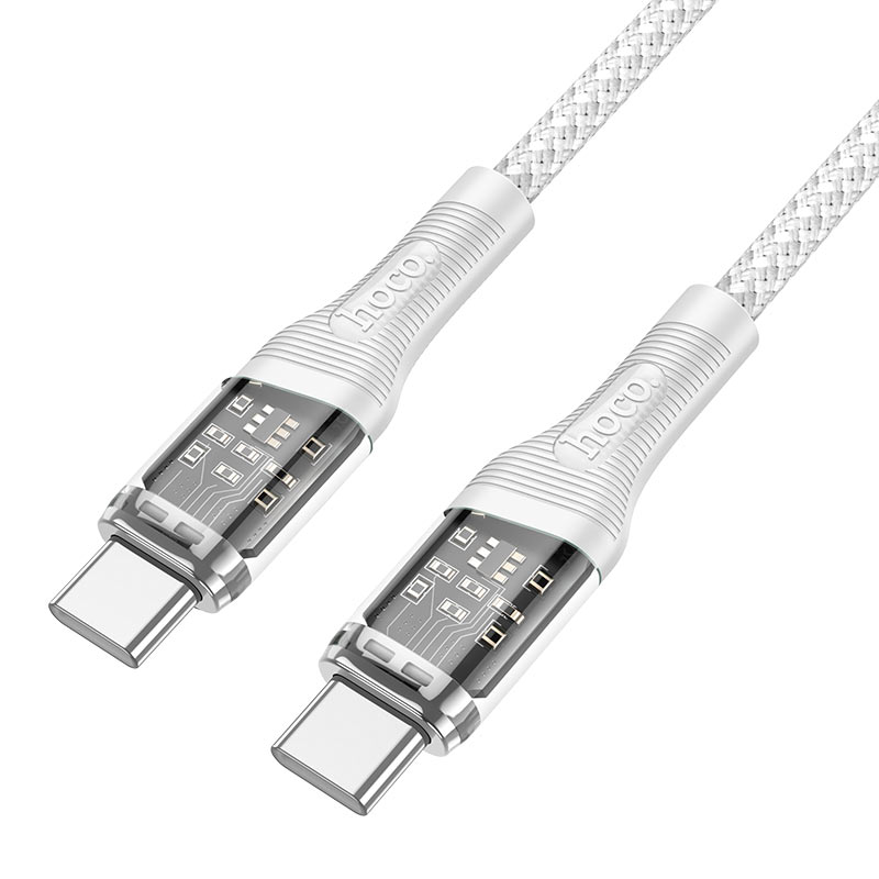 Hoco - Hoco 60W Transparent Braided USB - C Cable U111 - Cle Market