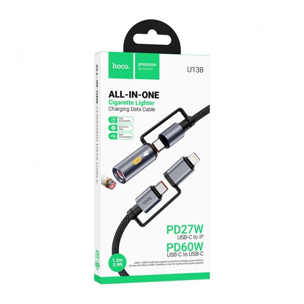 Hoco - Hoco All in One Charging Cable Lightning with Cigarette Lighter U138 - Cle Market