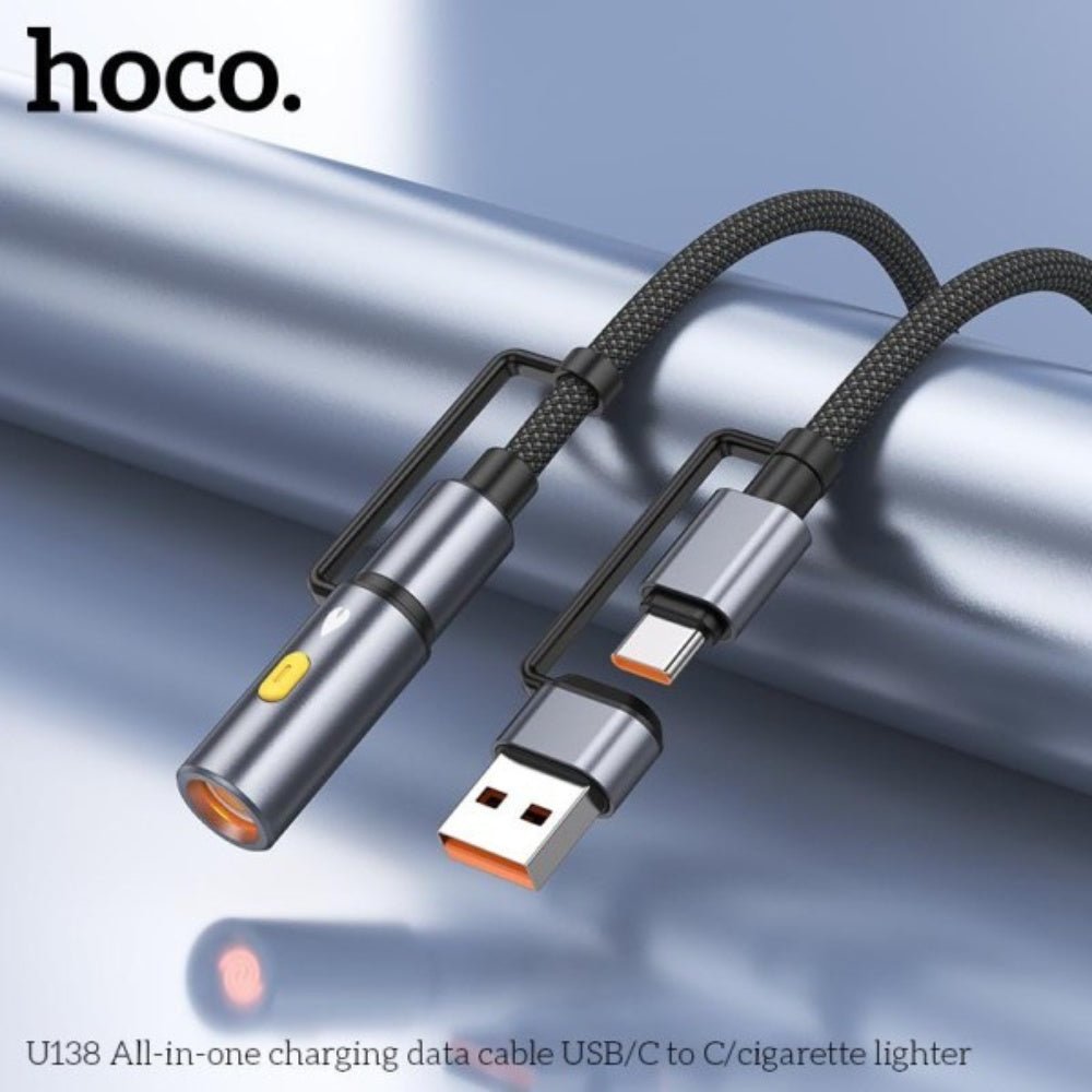 Hoco - Hoco All in One Charging Cable USB - C with Cigarette Lighter U138 - Cle Market