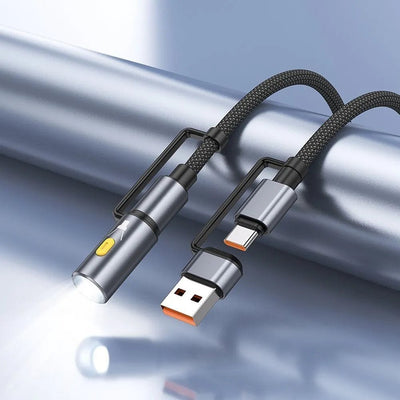 Hoco - Hoco All in One Charging Cable USB - C with Led Light U138 - Cle Market