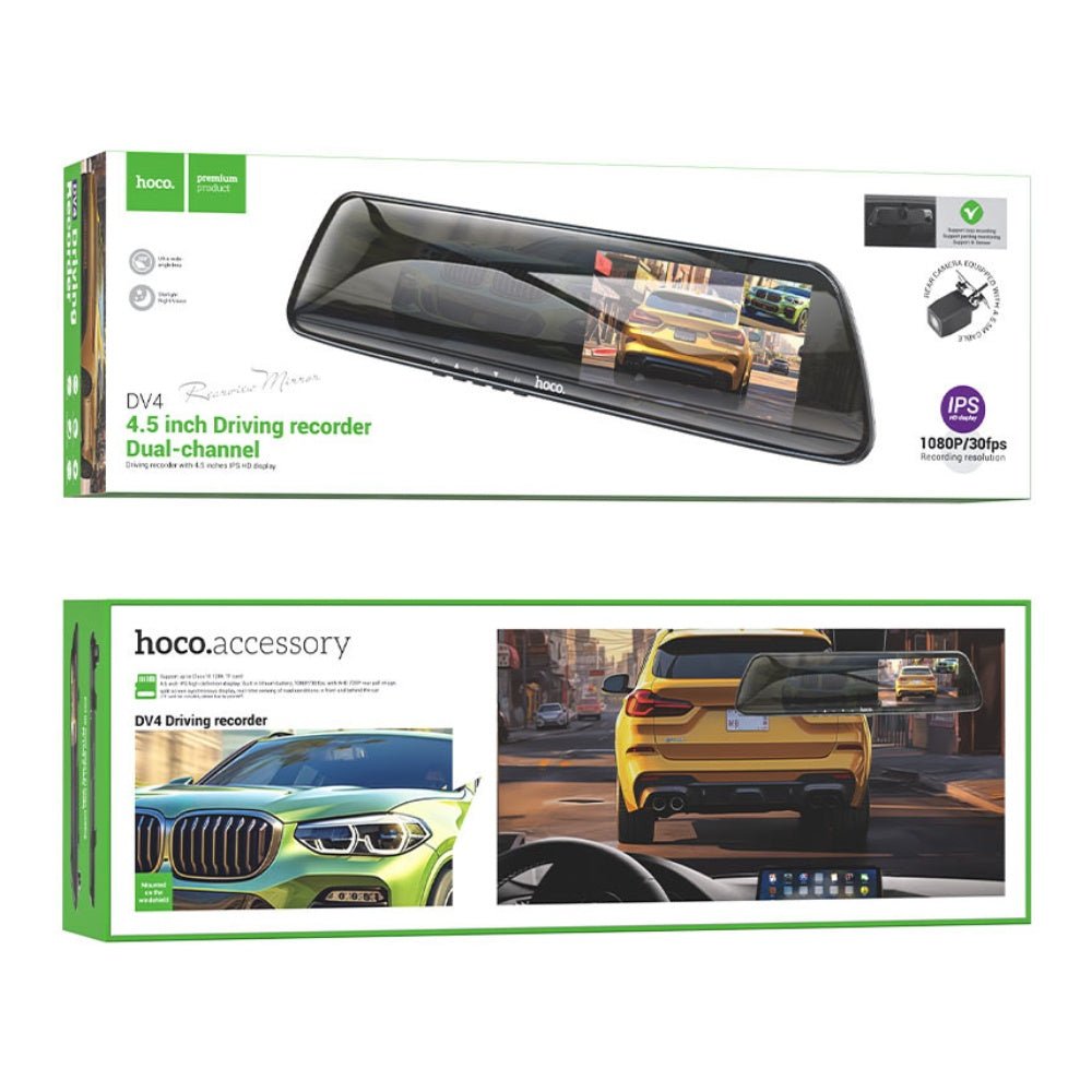 Hoco - Hoco Dash Cam Dual Channel Driving Recorder DV4 - Cle Market