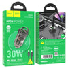 Hoco - Hoco Dual Port Car Charger 30W with USB - C to Lightning Cable Z53A - Cle Market