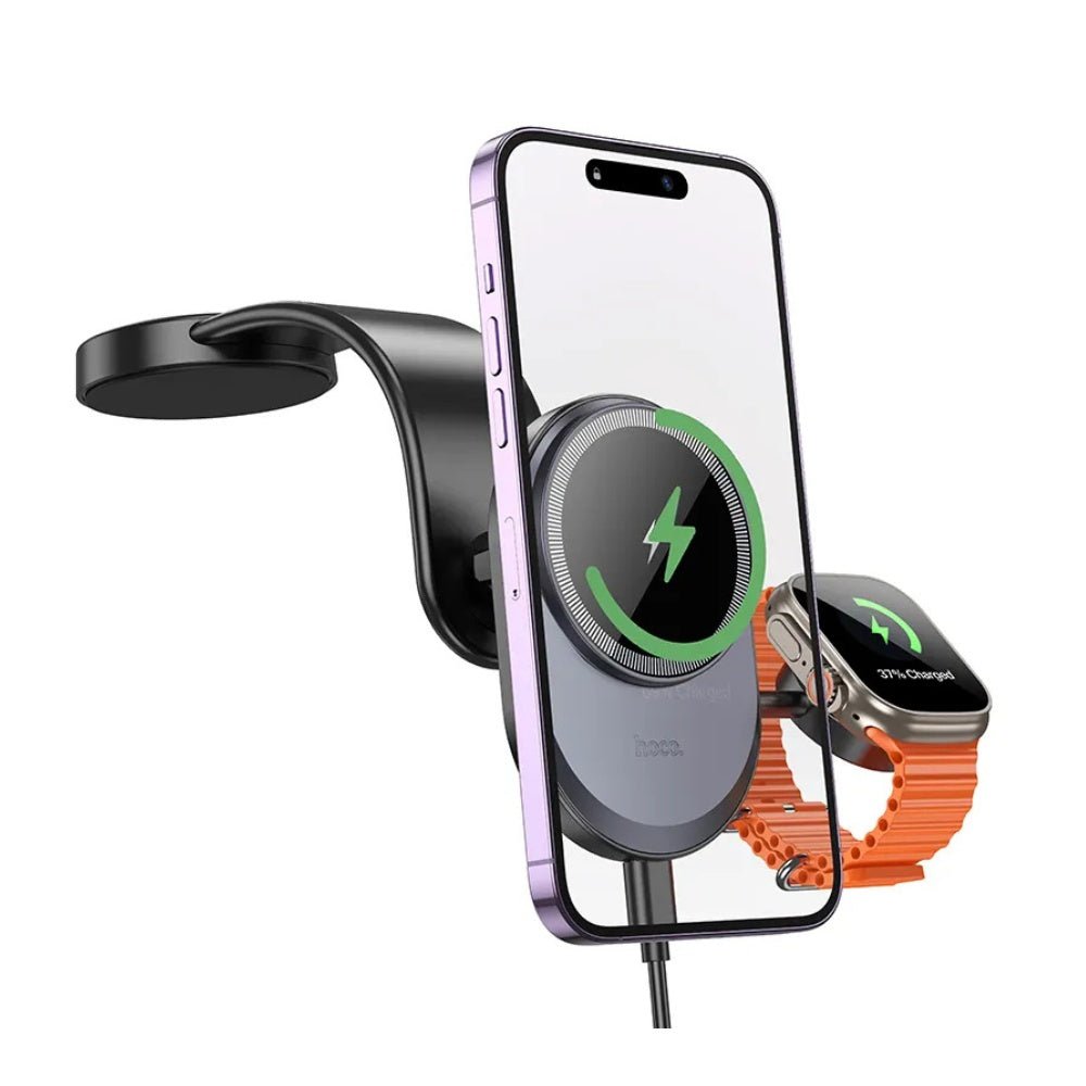 Hoco - Hoco HW28 2 - in - 1 Wireless Fast Charging Car Holder - Cle Market