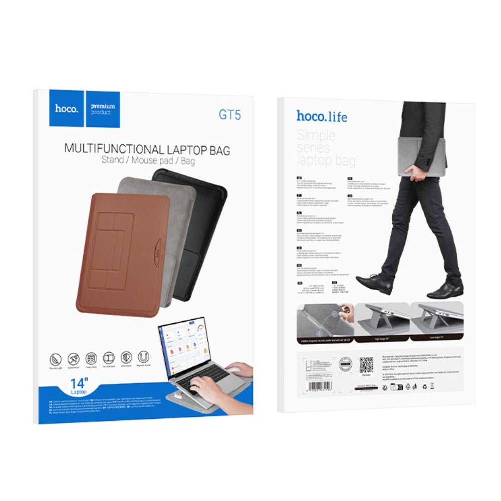 Hoco - Hoco Laptop Bag with Mouse Pad and Stand - Black - Cle Market