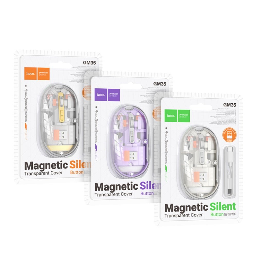 Hoco - Hoco Magnetic Silent Transparent Mouse GM35 - Cle Market