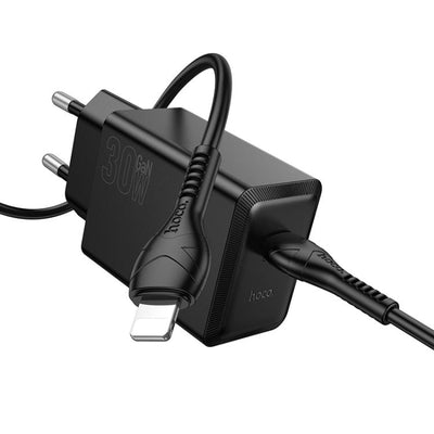Hoco - Hoco N70 Nuevo USB - C to Lightning 30W Adapter with Cable - Cle Market