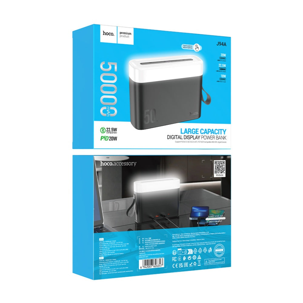 Hoco Power Bank 50000mAh PD20W with Light J94A - Cle Market