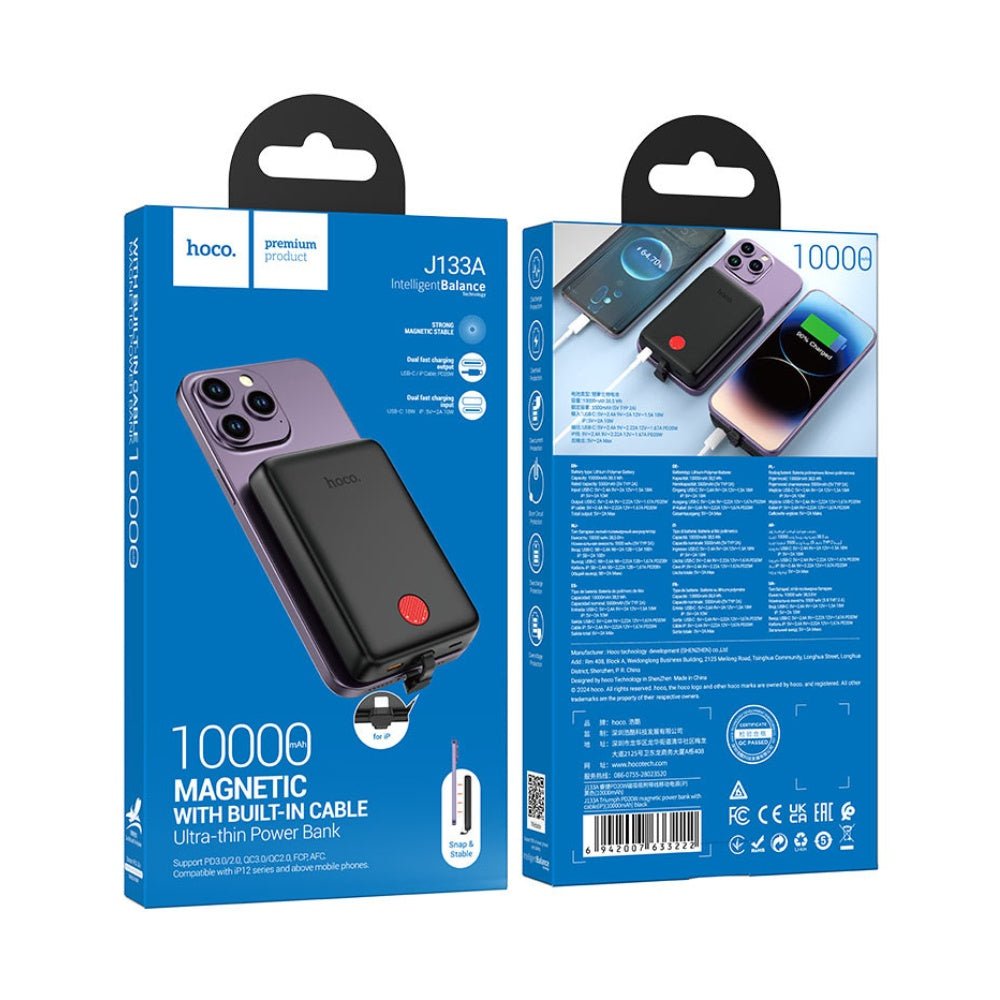 Hoco - Hoco Power Bank PD20W 10000mAh with Lightning Cable J133A - Cle Market