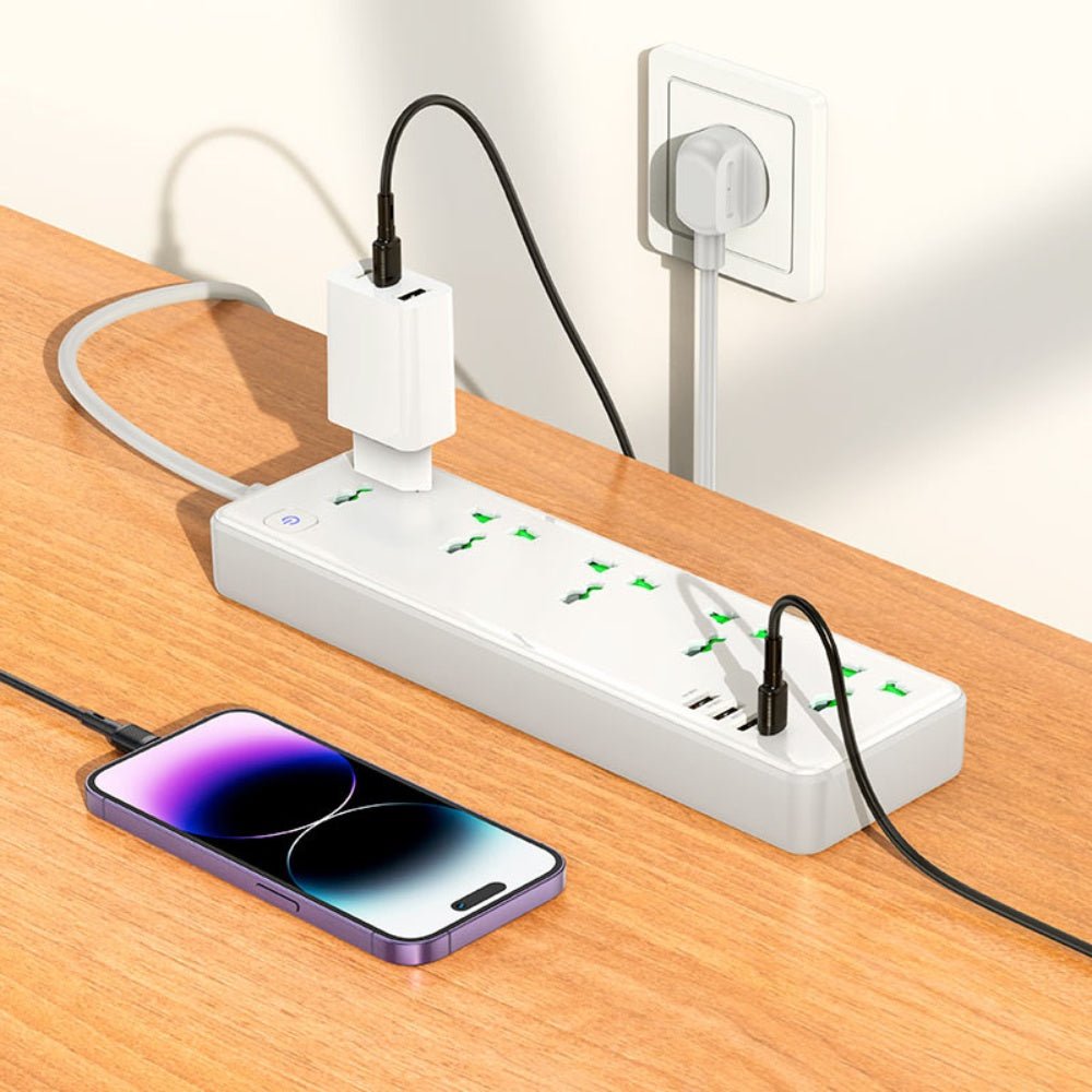 Hoco - Hoco Power Strip 5 Sockets With USB Outputs AC13A - Cle Market