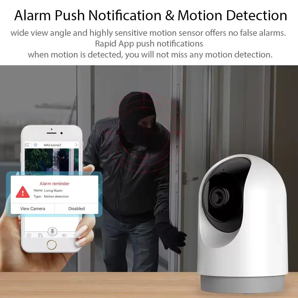 Hoco PTZ HD 3MP indoor camera with a sleek design and adjustable lens for enhanced surveillance and monitoring.