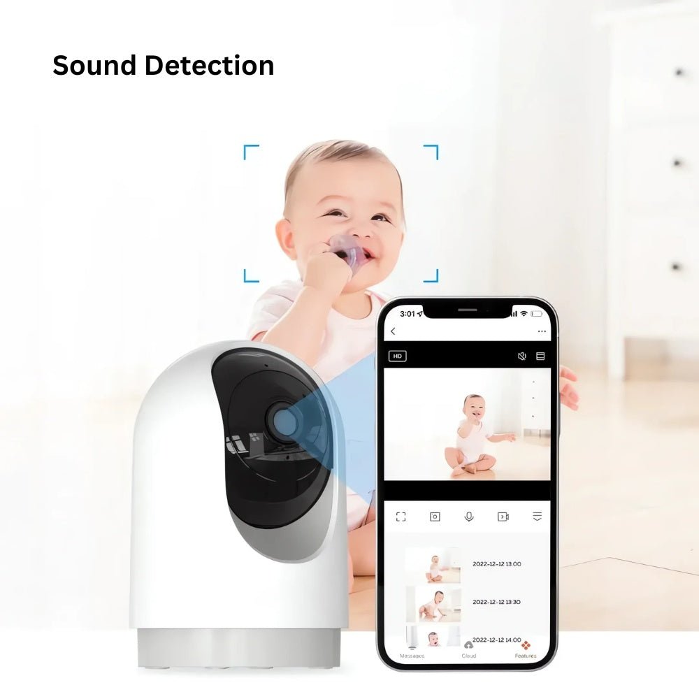 Hoco PTZ HD 3MP indoor camera D1 with adjustable lens and sleek design for enhanced home security monitoring.