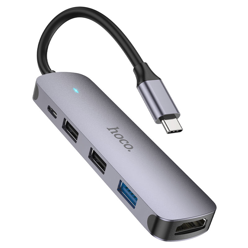 Hoco - Hoco USB - C 5 - in - 1 Hub 60W HB27 - Cle Market