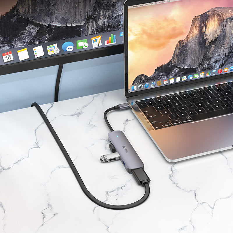 Hoco - Hoco USB - C 5 - in - 1 Hub 60W HB27 - Cle Market