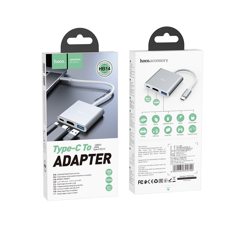 Hoco - Hoco USB - C Hub HDTV HB14 - Cle Market