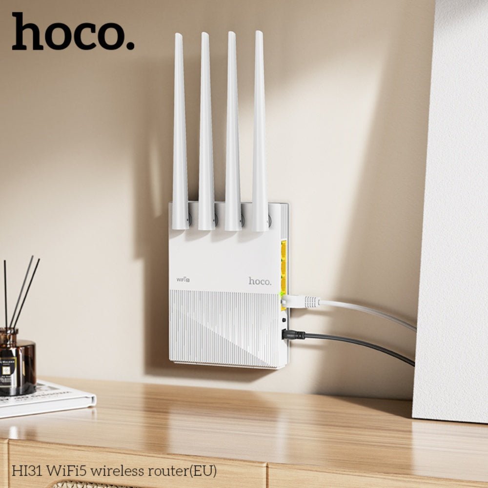 Hoco - Hoco Wireless Router Wifi5 4 Antennas 2.4GHz HI31 - Cle Market