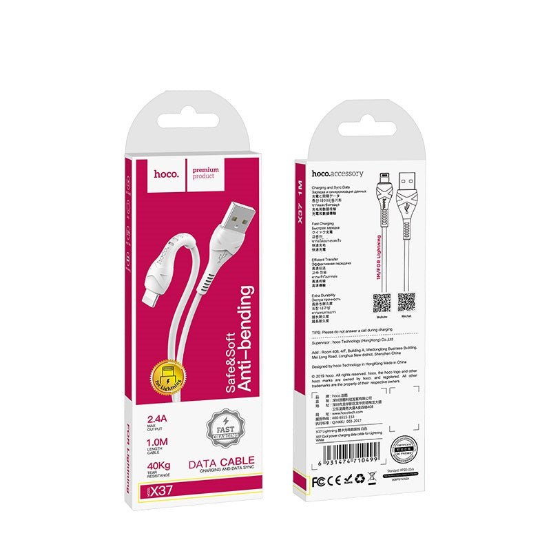 Hoco - Hoco X37 PVC Lightning Cable - Cle Market
