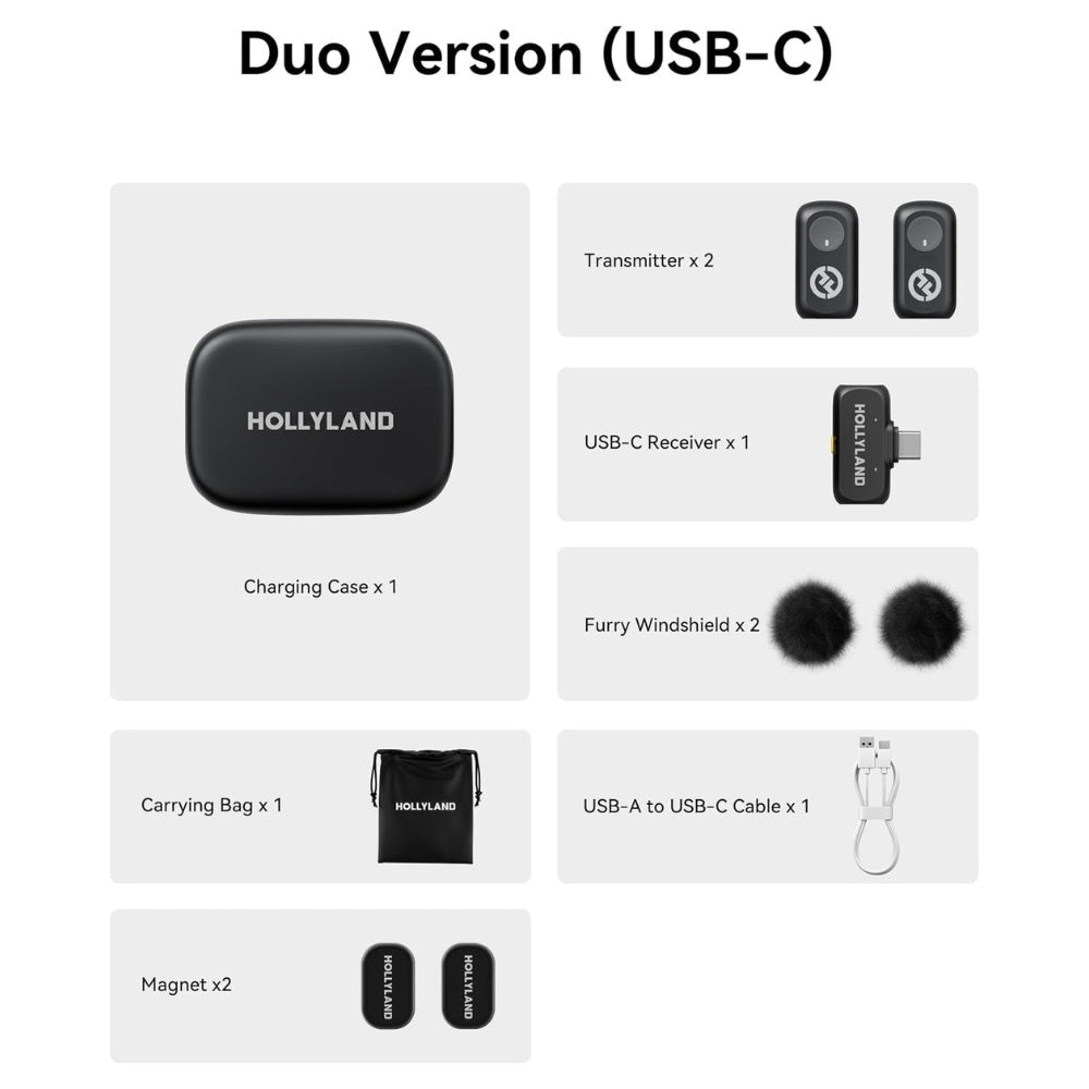Hollyland - Hollyland LARK A1 DUO Wireless Microphone USB - C - Cle Market