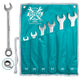Total THT102RK061 six ratchet combination spanners arranged in a tool pouch