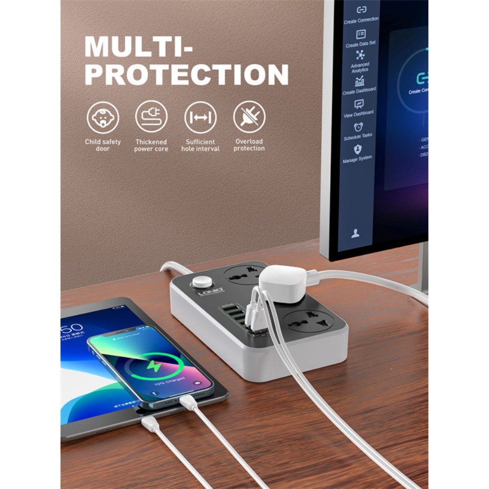Ldnio - Ldnio 3 AC Outlets EU Power Strip SC3604 2500W - Cle Market
