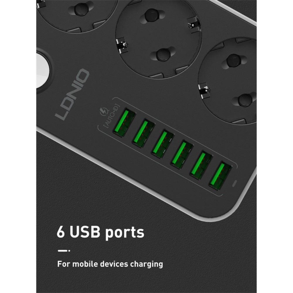 Ldnio - Ldnio 3 AC Outlets EU Power Strip SE3631 2500W - Cle Market