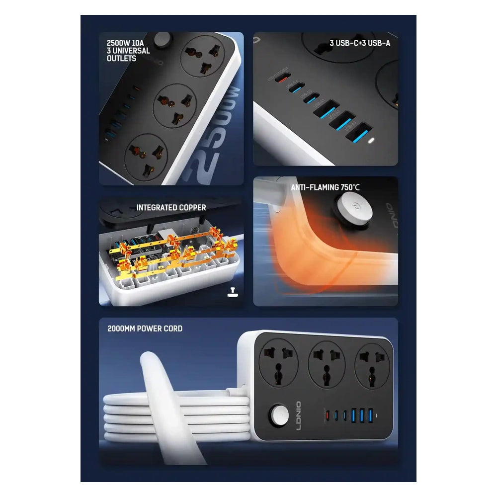 LDNIO SC3604C 20W Power Strip – EU Plug