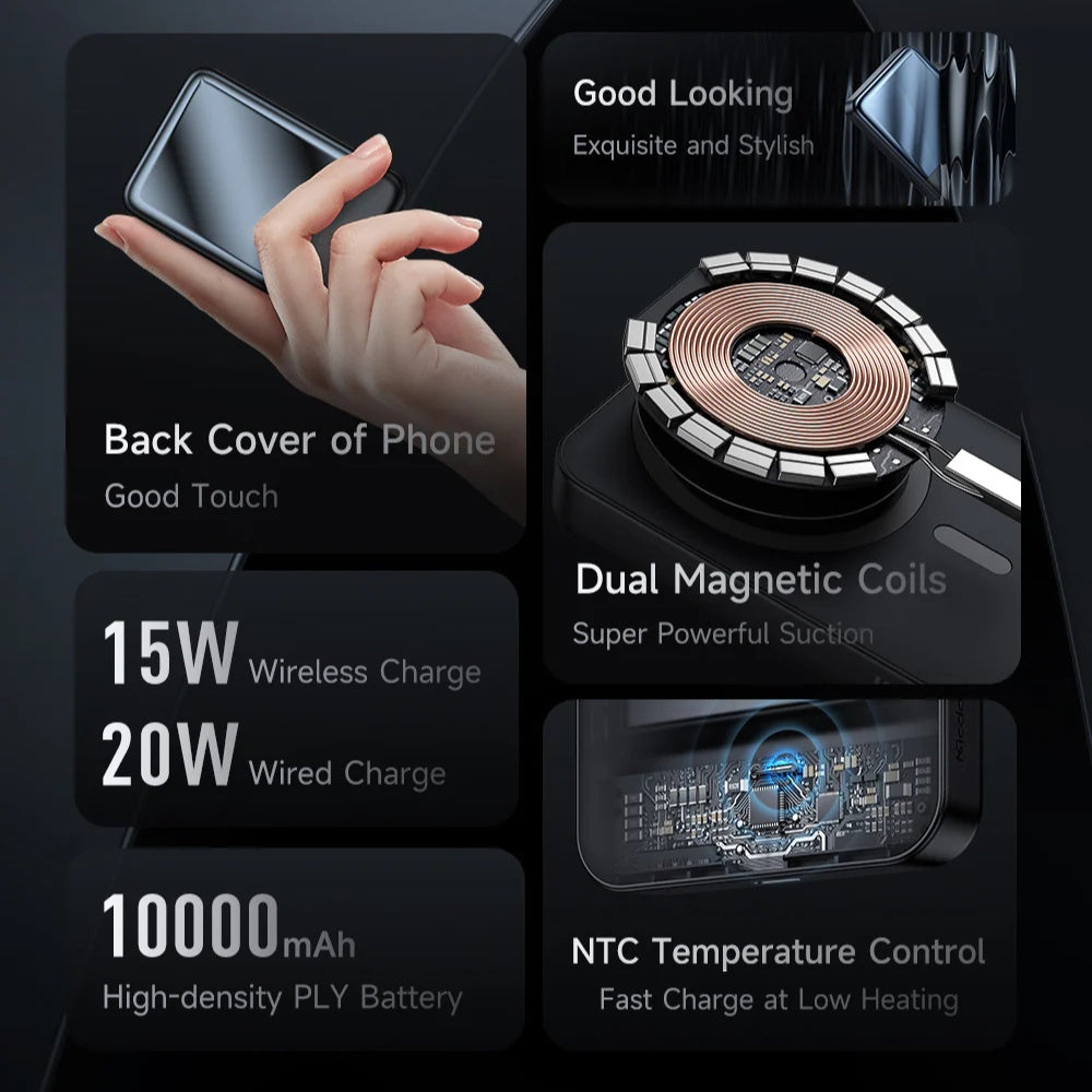 Mcdodo 20W Magnetic Wireless Charging 10000mAh Power Bank - Cle Market