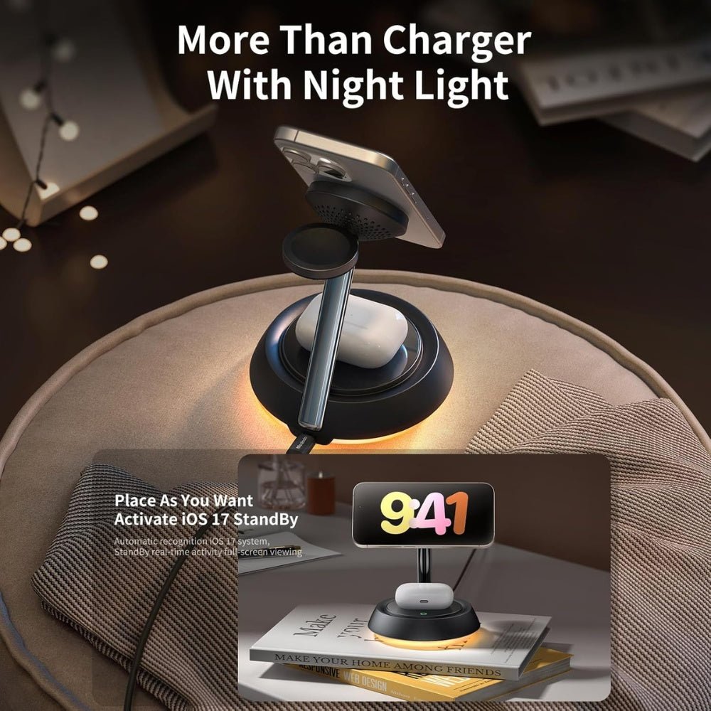 Mcdodo - Mcdodo 3 - in - 1 15W Night Light Magnetic Wireless Charger - Cle Market