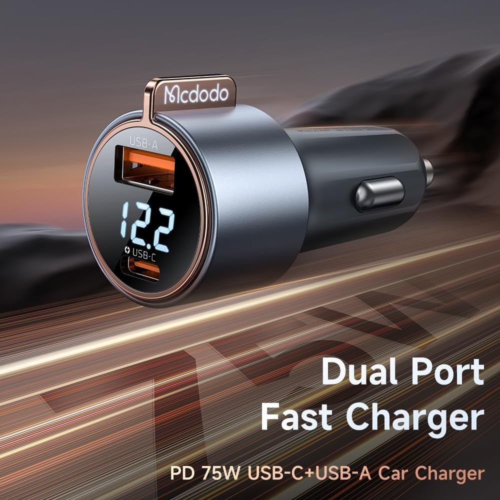 Mcdodo - Mcdodo 75W Digital Display Car Charger - Cle Market