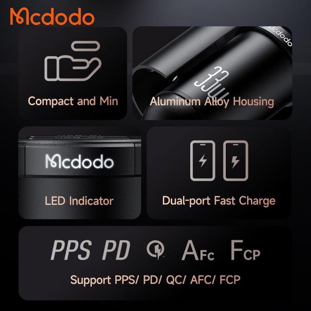 Mcdodo - Mcdodo CC - 2320 LED Fast Car Charger PD 33W 1C1U - Cle Market