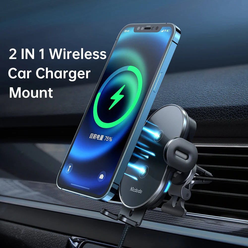 Mcdodo - Mcdodo Dual Coil Wirelss Car Mount Charger CH - 160 - Cle Market