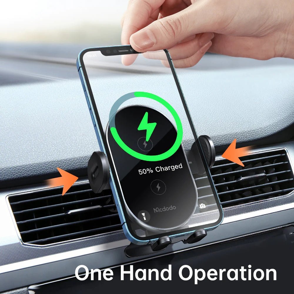 Mcdodo - Mcdodo Dual Coil Wirelss Car Mount Charger CH - 160 - Cle Market
