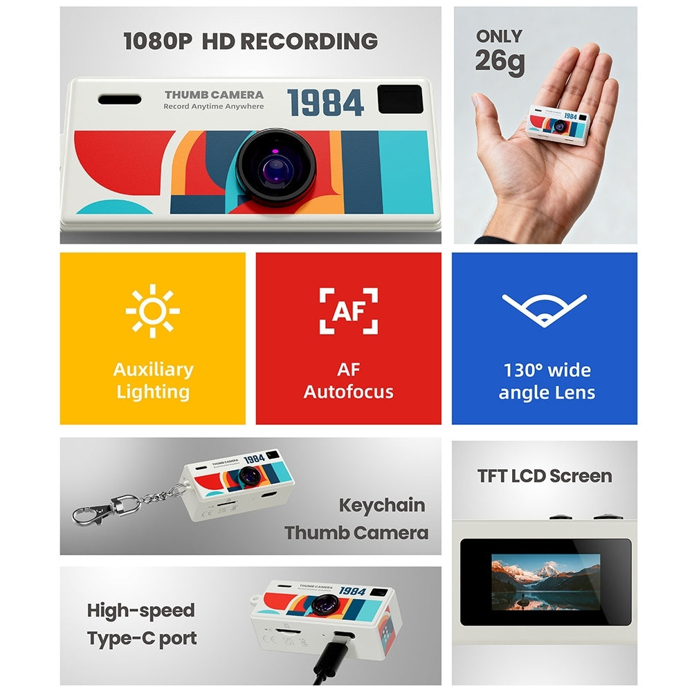 Mini G6 Keychain Camera capturing photo and video, featuring compact design with camera lens and keychain attachment.