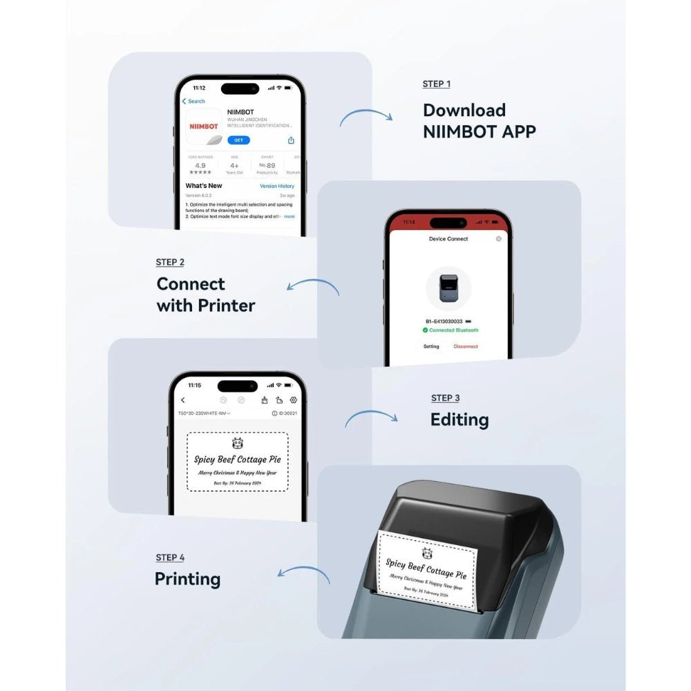 NIIMBOT - NIIMBOT B1 Label Maker Machine Thermal printing with Tape - Cle Market