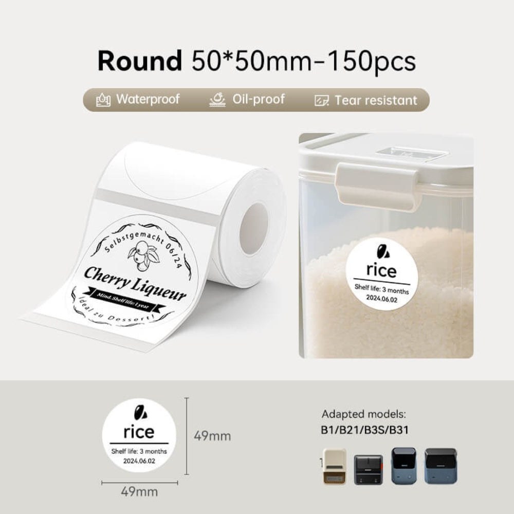 NIIMBOT White Label for B21 B1 B3S (50x50mm) Round - Cle Market