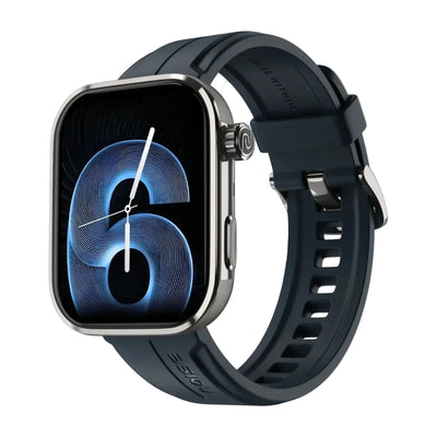 Smartwatch with a dark blue strap on a white background