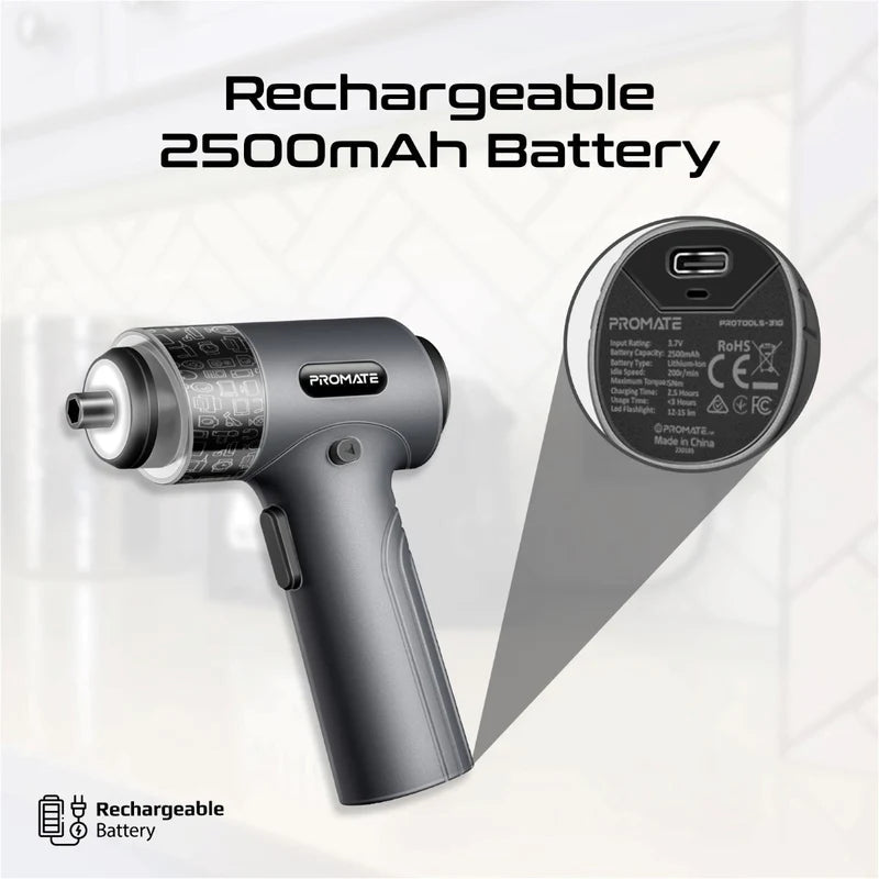 Promate - Promate Wireless Electric Screwdriver Kit (36 - Pieces) - Cle Market