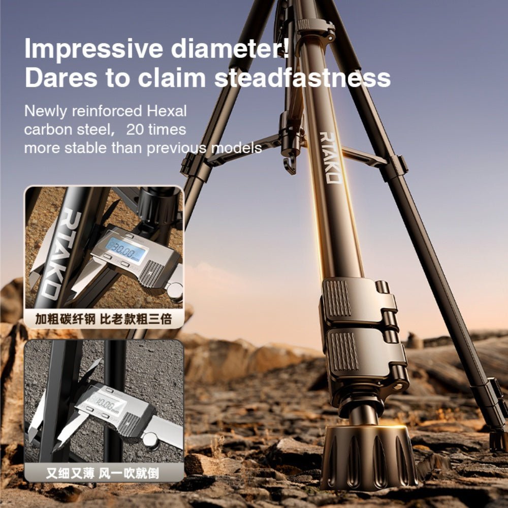 Rtako - Rtako 1.9M Hexagonal Photography Tripod VT - 990S - Cle Market