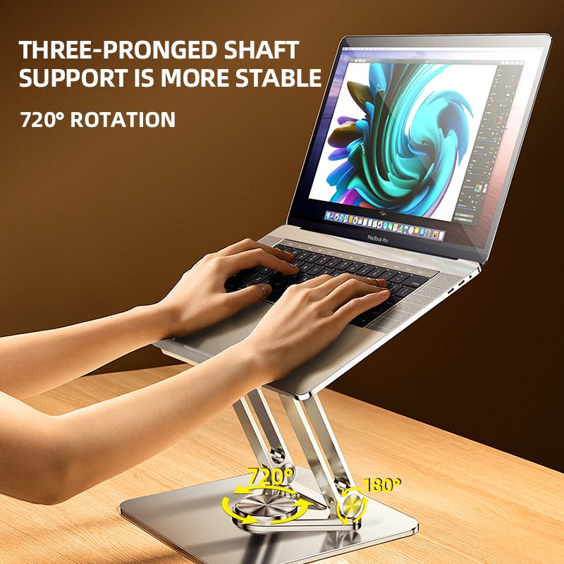 Rtako - Rtako Adjustable Laptop Stand Rotating Base RS - CP84 (Black) - Cle Market