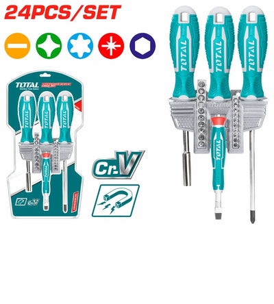 Total TACSD302462 assorted fastening bits with driver components pictured